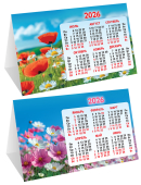 Настольный календарь-домик (складной) на 2026 год "Полевые цветы. Космея и маки" КДС-26-020