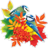 Украшение на скотче "Синицы в осенней листве" 7-65-207