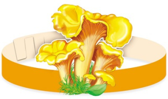 Маска-ободок на голову "Грибы Лисички" МА-12074