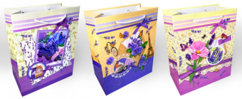 Бумажный подарочный пакет "Цветы" СМ-03-13