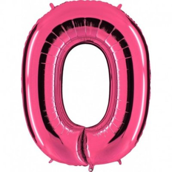 Фольгированный шар "0" цвет Pink Розовый 1207-2178