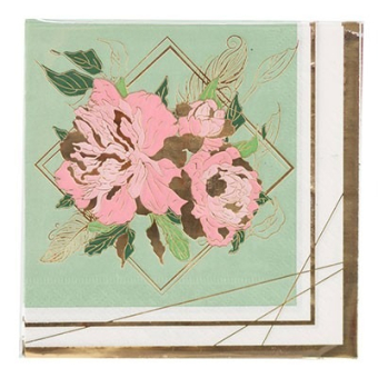 Праздничные бумажные салфетки "Пионы" 1502-4509