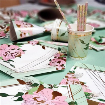 Праздничные бумажные салфетки "Пионы" 1502-4509