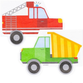 Праздничные бумажные фигурные салфетки "Машинки" 1502-4674