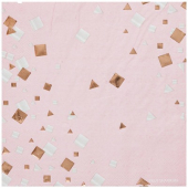 Праздничные бумажные салфетки "Конфетти Party. Розовый. Тиснение фольгой" 1502-5506