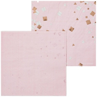Праздничные бумажные салфетки "Конфетти Party. Розовый. Тиснение фольгой" 1502-5506