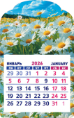 Календарь на магните 2026 "Полевые цветы. Ромашки" КМВ-26-024 (в упаковке)