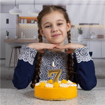 Свеча-цифра 7 "Золотая" 1502-2840