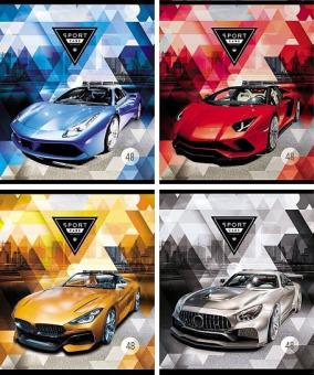 Набор тетрадей в клетку с полями "Машины" арт.ТОК48КР-МШ