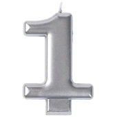 Свеча -цифра "1" Серебряная 1502-4591