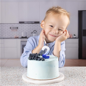 Свеча -цифра "2" Омбре голуб/синий 1502-6388 Свеча -цифра "2" Омбре голуб/синий 1502-6388