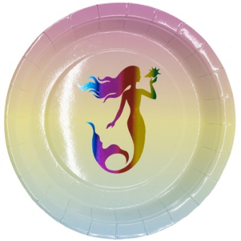 Одноразовые тарелки для праздника "Русалка радужная" 1502-4070