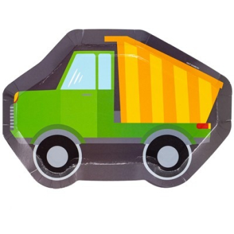 Тарелки бумажные фигурные "Самосвал" 25см 1502-4672