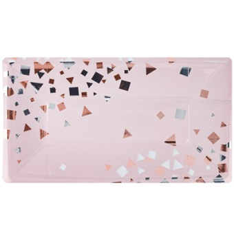 Тарелки бумажные фигурные "Конфетти Party" розовая 24см 1502-5500