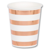 Праздничные бумажные стаканы "Фольга. Розовое золото" 1502-3103