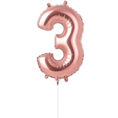 Фольгированный шар-цифра "3" Rose Gold 1206-1214