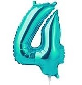 Фольгированный шар-цифра "4" Turquoise 1206-1225