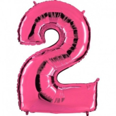 Фольгированный цифра "2" Pink 1207-2180