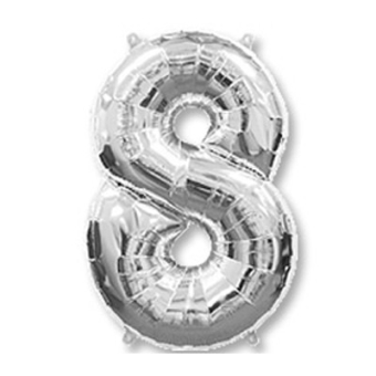 Фольгированный цифра "8" Silver 1207-3070