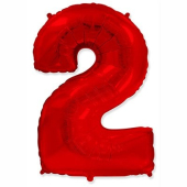 Фольгированный цифра "2" Red 1207-4185