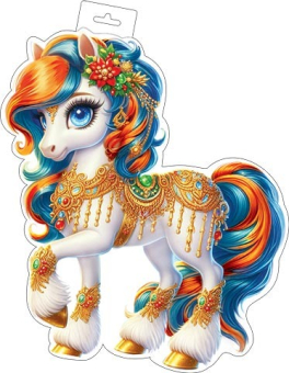 Вырубной плакат с символом года "Лошадь" 0-35-5052