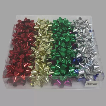 Подарочный бант-звезда в ассортименте "JUMBO №4 Металл" арт.53503