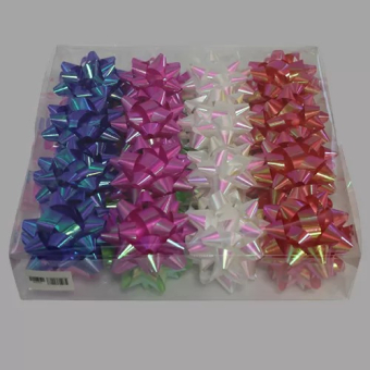 Подарочный бант-звезда в ассортименте "JUMBO №4 перламутр" арт.53506