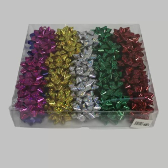 Подарочный бант-звезда в ассортименте "LARGE №3 Голография" арт.53508