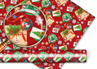 Новогодняя подарочная бумага "Подарки от Деда Мороза" 1.0000627