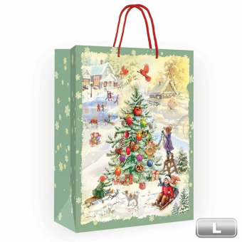 Бумажные подарочные пакеты "Дед Мороз и ёлка" 5.0001456