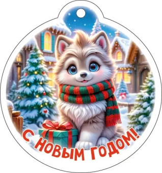 Мини-открытка/Бирка для подарка "С Новым Годом" 12.012