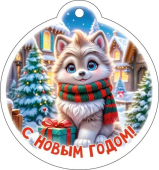 Мини-открытка/Бирка для подарка "С Новым Годом" 12.012