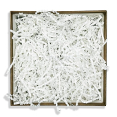 Белый наполнитель для упаковки подарков (стружка из бумаги) "Волна" БН111