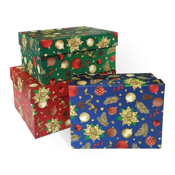 Набор подарочных коробок ПРЯМОУГОЛЬНИК 3в1 "Золотая магия" Д10103П.395/1