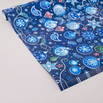 Новогодняя подарочная бумага "Новогодние игрушки" Ч47950