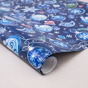Новогодняя подарочная бумага "Новогодние игрушки" Ч47950