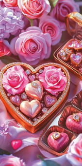 Конверт для денег "Без надписи. Сердечко с розами" 5.0001956