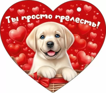 Открытка-сердечко "Ты просто прелесть" 72.860