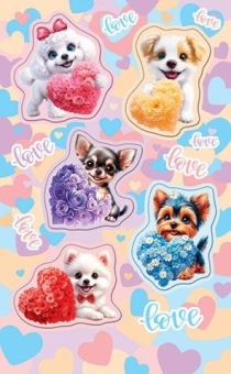 Наклейка "Собачки с цветами" 0-11-14161